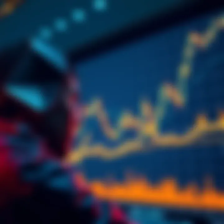 A crypto investor looking thoughtfully at a chart showing Ethereum price fluctuations, symbolizing their journey through the market changes post-COVID.