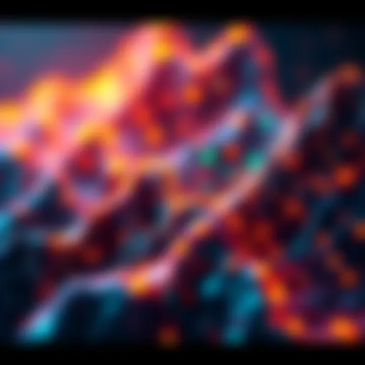 An abstract representation of cryptocurrency transactions, depicting emotional highs and lows in digital finance.