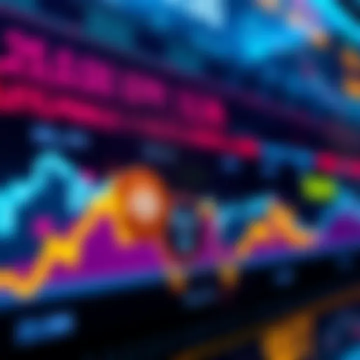 Graph showing falling cryptocurrency prices with icons representing XRP and SOL