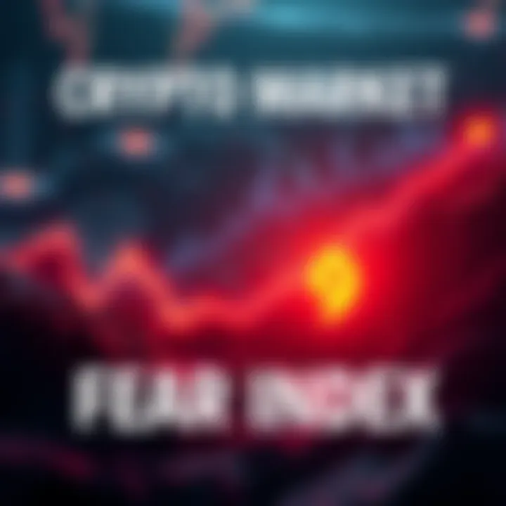 A graphic showing a downward trend with a Fear & Greed Index at 9, representing extreme pessimism in the cryptocurrency market.