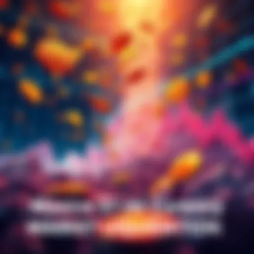 Visual representation of a crashing cryptocurrency market with falling coins and sharp downward trends in charts.