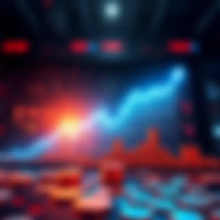 A graph showing a sharp increase in cryptocurrency value, with coins rising and investors celebrating their gains.