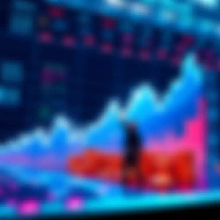 Crypto Market Trends Graph showing cryptocurrency prices rising with investors tracking market movements