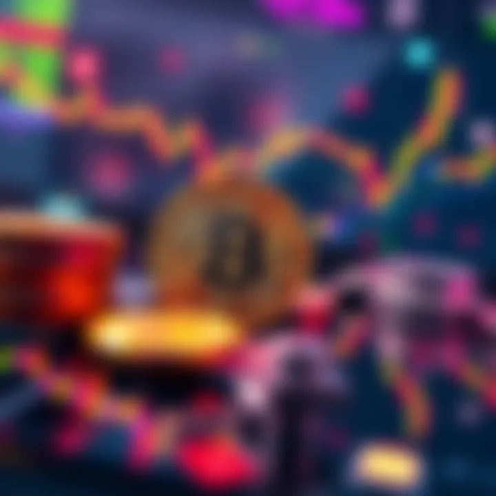 A visual representation of Bitcoin fluctuating and institutional investments in the crypto market