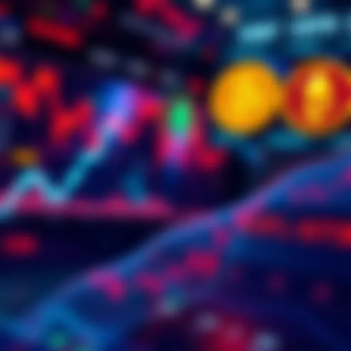 Crypto Market Trends Charts showing declining crypto values with Bitcoin and Ethereum symbols in the background, reflecting market downturn due to inflation and competition