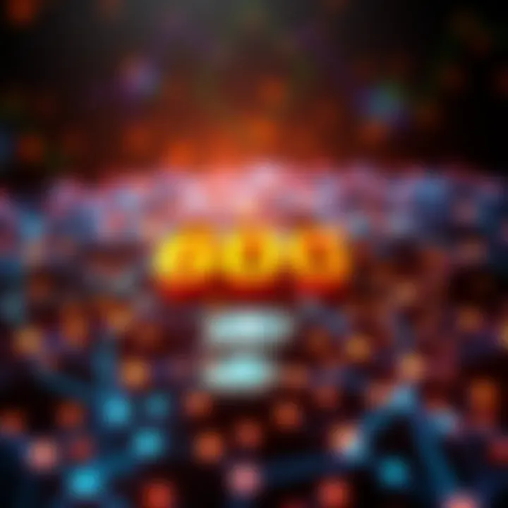 A visual representation of a blockchain network showcasing knowledge assets and growth metrics