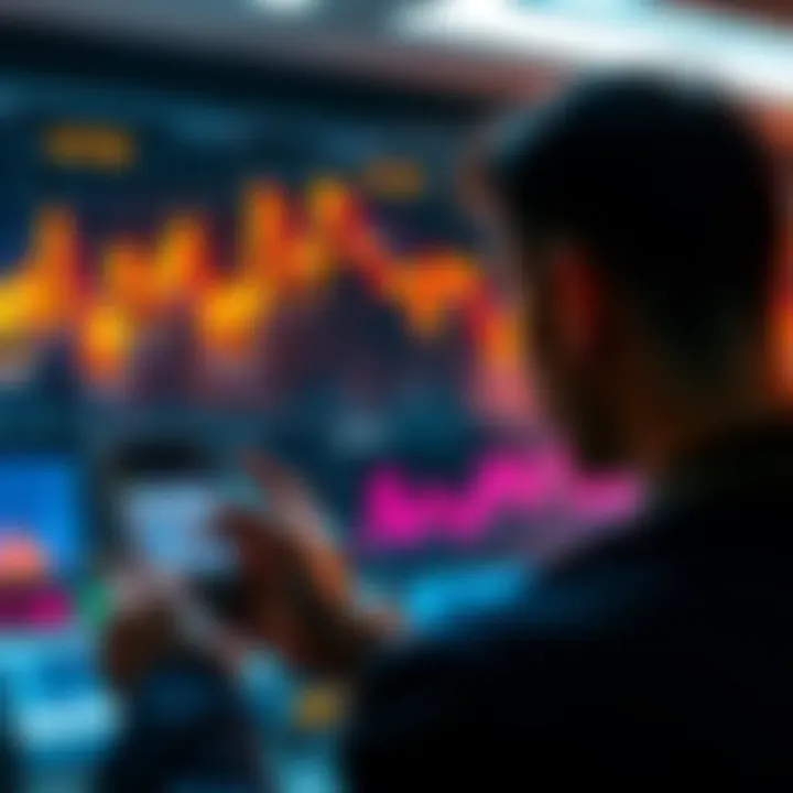Crypto Portfolio Sale A person looking at a chart showing a decline in altcoin values while holding a smartphone displaying their crypto portfolio