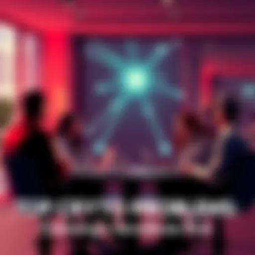 A group of people debating over pressing crypto issues like privacy and security in a modern setting.