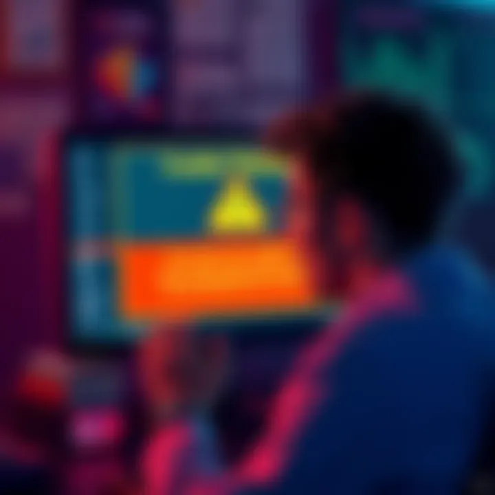 A worried person looking at their computer screen displaying a crypto wallet with a warning message about theft.