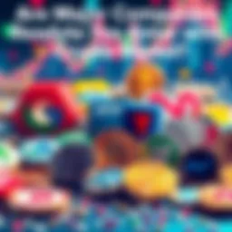 An illustration showing logos of major companies like Google, Apple, and Microsoft alongside various cryptocurrency tokens, symbolizing their potential entry into the crypto market.