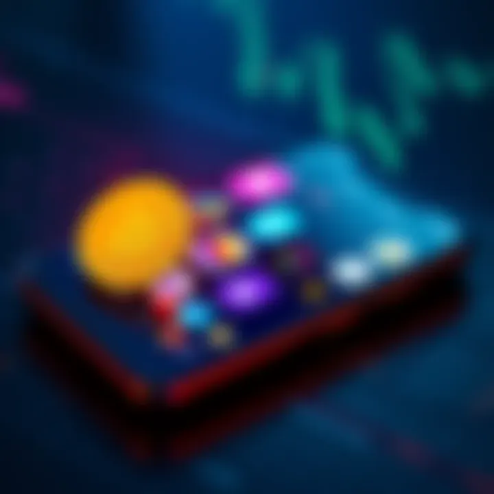 A smartphone displaying various cryptocurrency trading apps and tools used by traders.