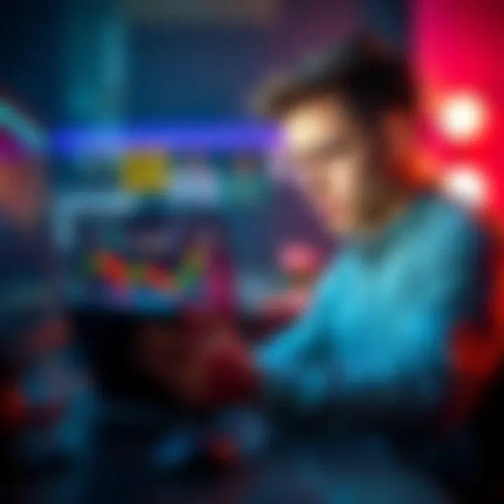 A young man looking worried while checking his crypto wallet on a computer, reflecting on a $60,000 loss from a scam trading bot.