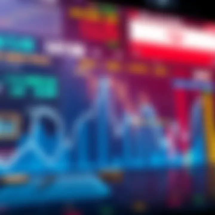 A graphic showing rising crypto trading charts with symbols of digital currencies and news headlines about Iran strikes in the background.