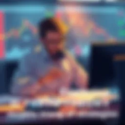 Illustration showing a trader analyzing charts and data related to crypto trading during specific time sessions.