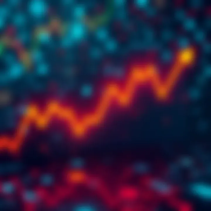 Graph showing rising crypto trading volumes after Bybit's recovery from a cyber attack, with a background of digital currency symbols