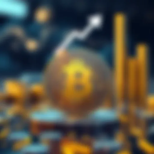 A visual representation of a digital coin with a rising fee symbol above it, indicating the impact of a $47 fee on cryptocurrency transactions.