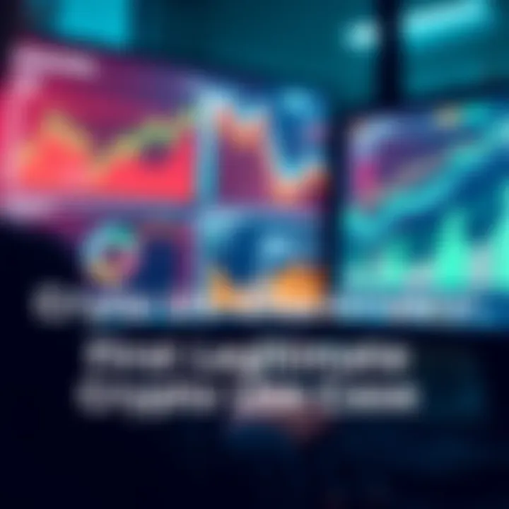 Crypto Use-Case Discovery A person analyzing cryptocurrency data on a computer screen with graphs and charts indicating growth and legitimacy.