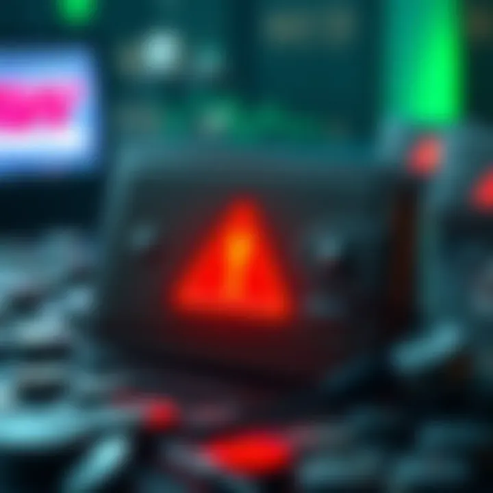 A graphic showing a cryptocurrency wallet with a red warning symbol, indicating a loss of funds after installation.