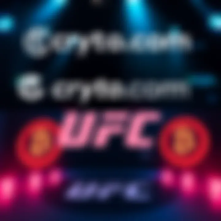 Crypto.com logo with UFC branding and symbols representing prediction markets in the background