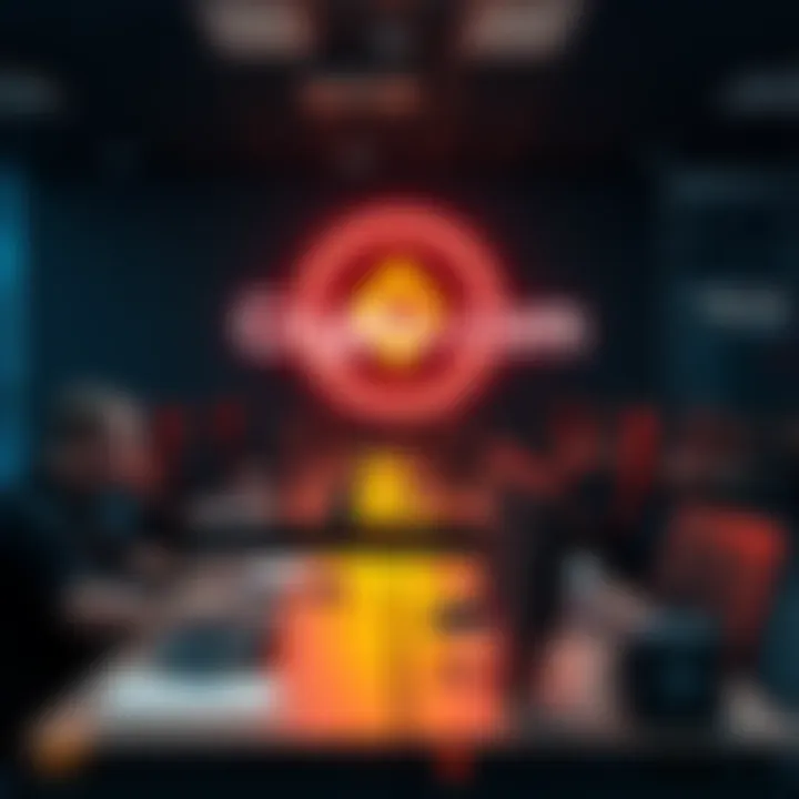 Crypto.com Workforce Reduction An image illustrating Crypto.com reducing its workforce, showing empty desks and a company logo in the background, depicting the impact of AI on job cuts in the crypto industry.