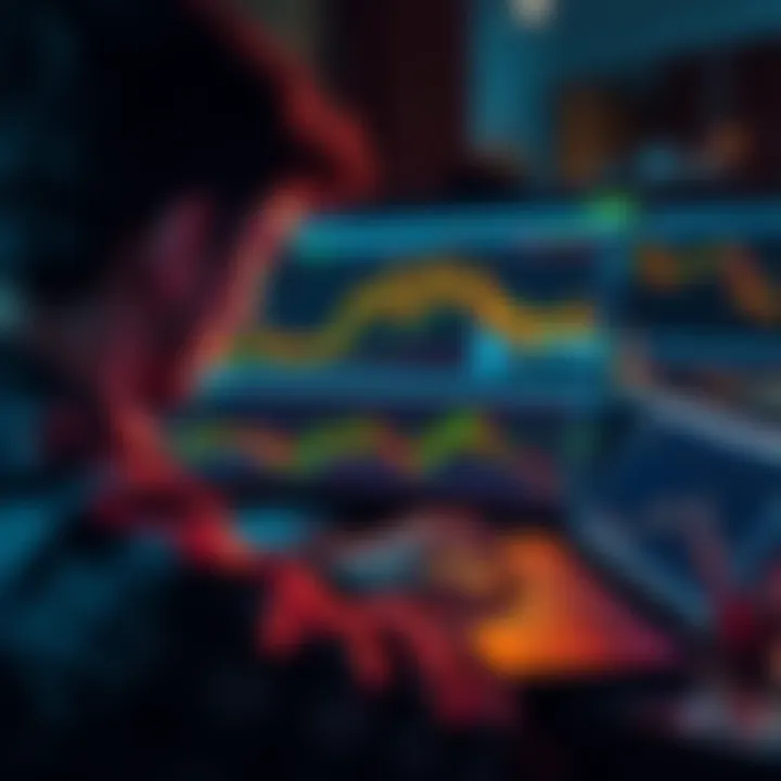 A person studies cryptocurrency market trends on a laptop, reflecting on their investment journey over the past eight years.