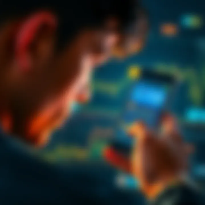 Cryptocurrency Challenges A person looking at a smartphone screen displaying various cryptocurrency symbols and charts, pondering the future of digital finance.