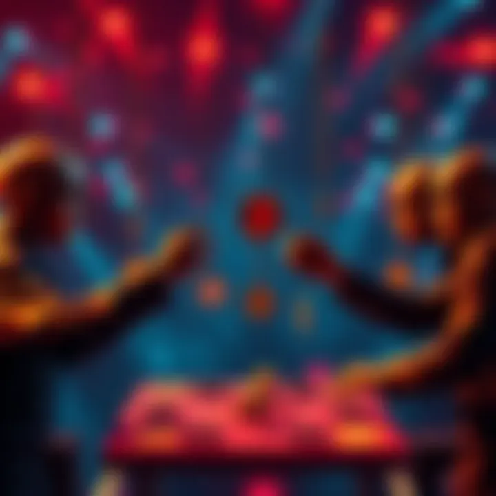 A visual metaphor depicting puppeteers controlling cryptocurrency trends, symbolizing the hidden forces behind market fluctuations.