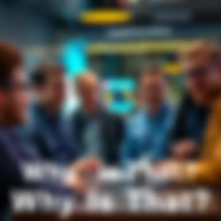 A group of people discussing and asking each other questions, showing curiosity and engagement.