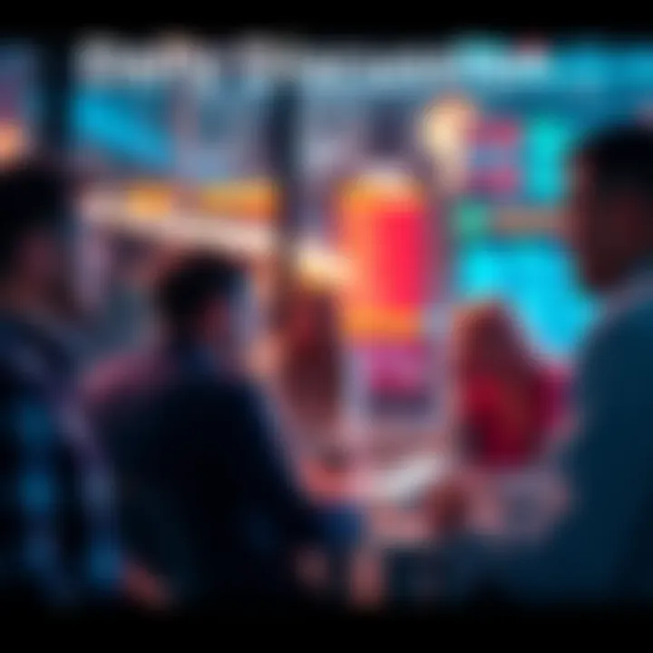 People engaging in a discussion about trading strategies and current events in a digital forum setting.