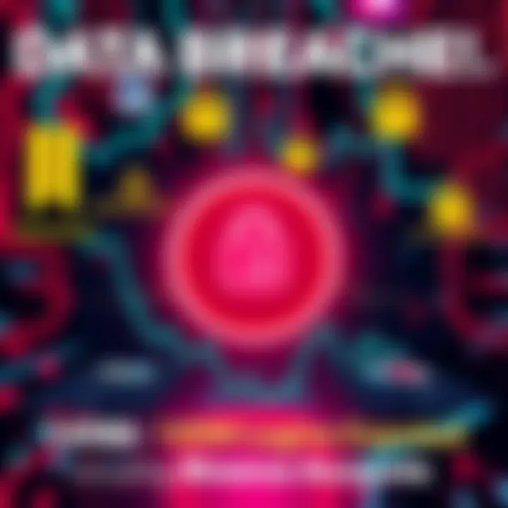 Data Breach Alert Graphic showing exposed logins and security alerts related to Binance and social media accounts