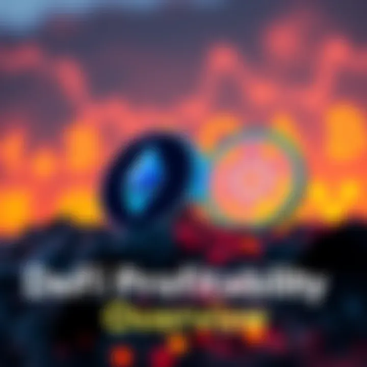 Graphic showing Ethereum and Solana logos alongside new blockchain symbols, representing their roles in DeFi profitability