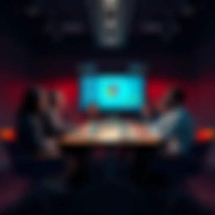 Group of people discussing open-source initiatives at a meeting table