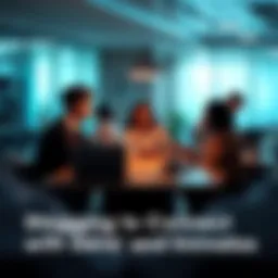 Developers gather around a table with laptops, sharing ideas and collaborating on Solana projects.