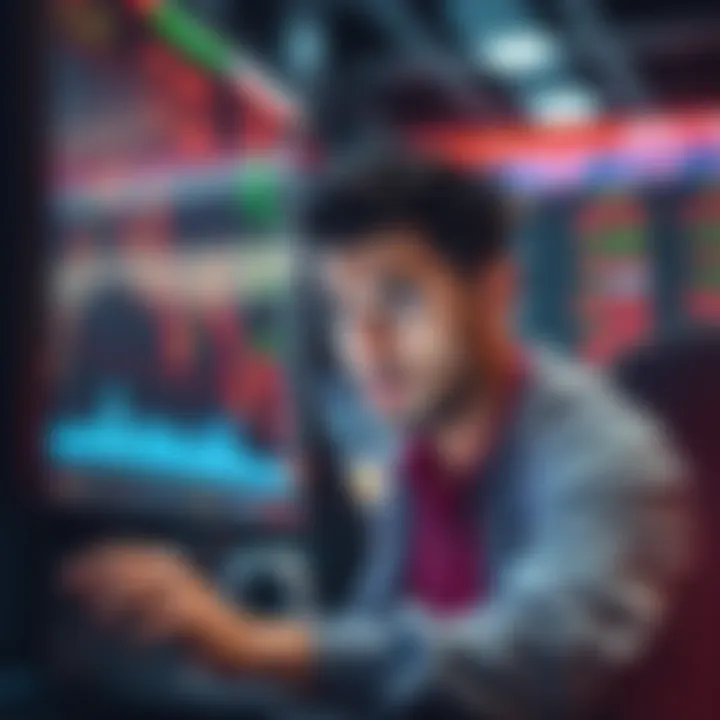 DEX Trade Challenges A trader looks stressed while monitoring fluctuating rates on a decentralized exchange platform for a large cryptocurrency swap.