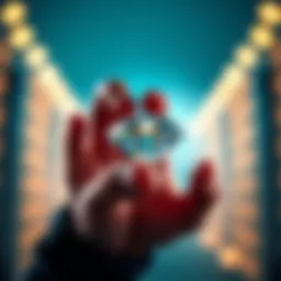 A person holding a diamond symbol, representing strong commitment to holding investments