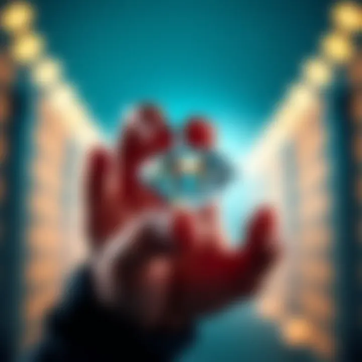 A person holding a diamond symbol, representing strong commitment to holding investments