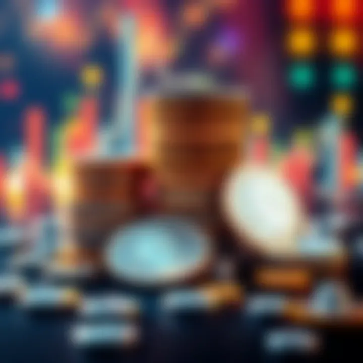 An illustration contrasting digital asset stacks with physical silver quarters, highlighting the disparity in investment strategies.