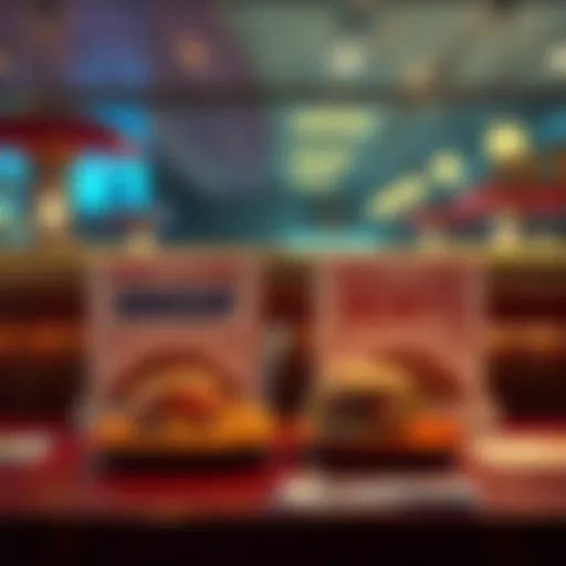 A table set with IHOP and DENYS menus, highlighting food options at both diners