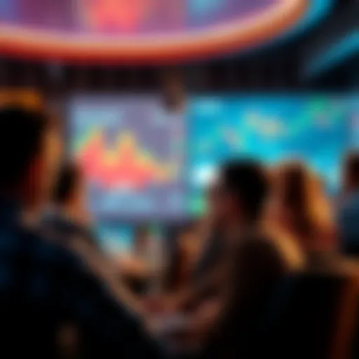 People engaging in a vibrant online discussion about trading insights and key events.