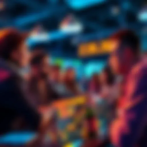 People engaging in a lively conversation about trading strategies and events online