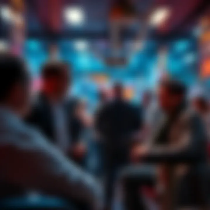 Scene from the documentary showing Ben McKenzie speaking with crypto investors