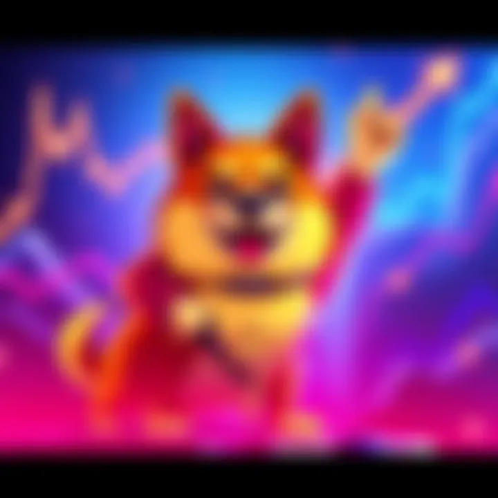 Doge Coin Price Surge A graphic showing the rising price trend of Doge Coin with a dog mascot celebrating the increase.