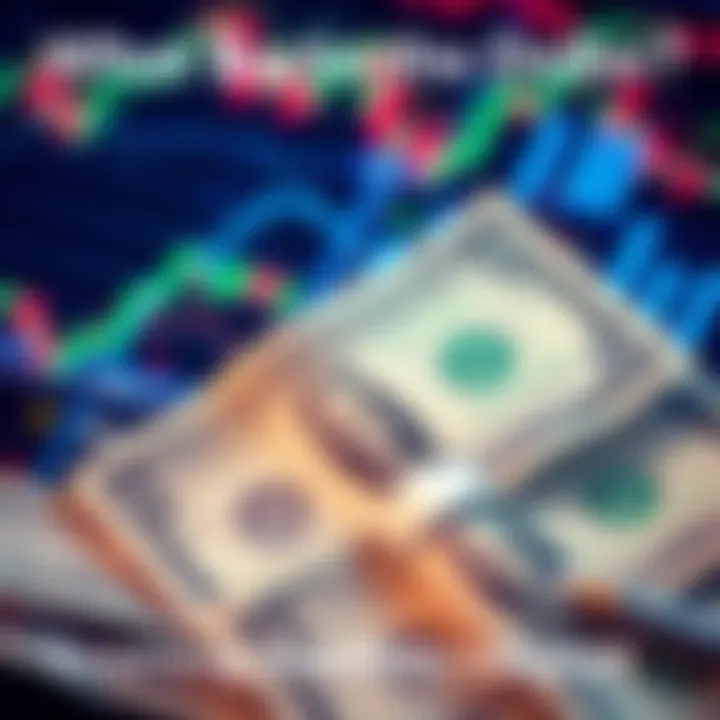A close-up of dollar bills alongside economic charts representing monetary policy and market stability