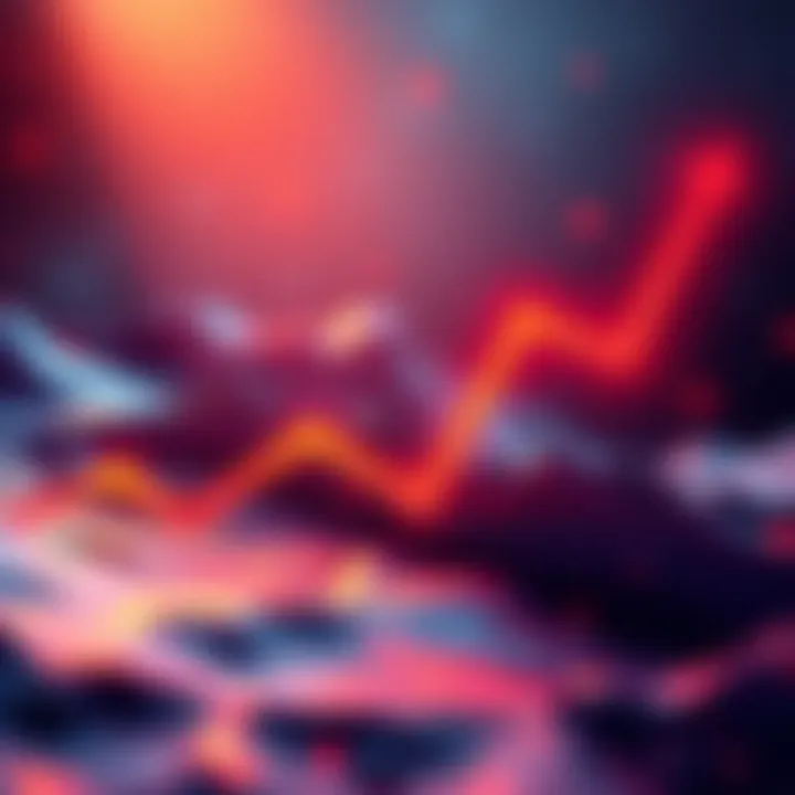 A graph showing steady investment growth over time with market fluctuations represented by waves.