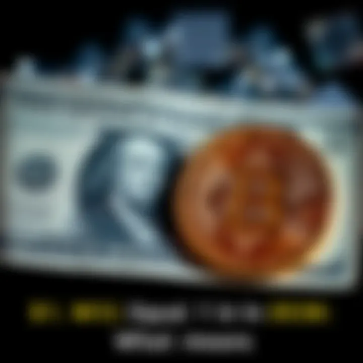 Dollar and Satoshi Comparison A graphic showing a dollar bill next to a Bitcoin symbol, illustrating the future equivalence of $1 to 1 Satoshi in 2036.