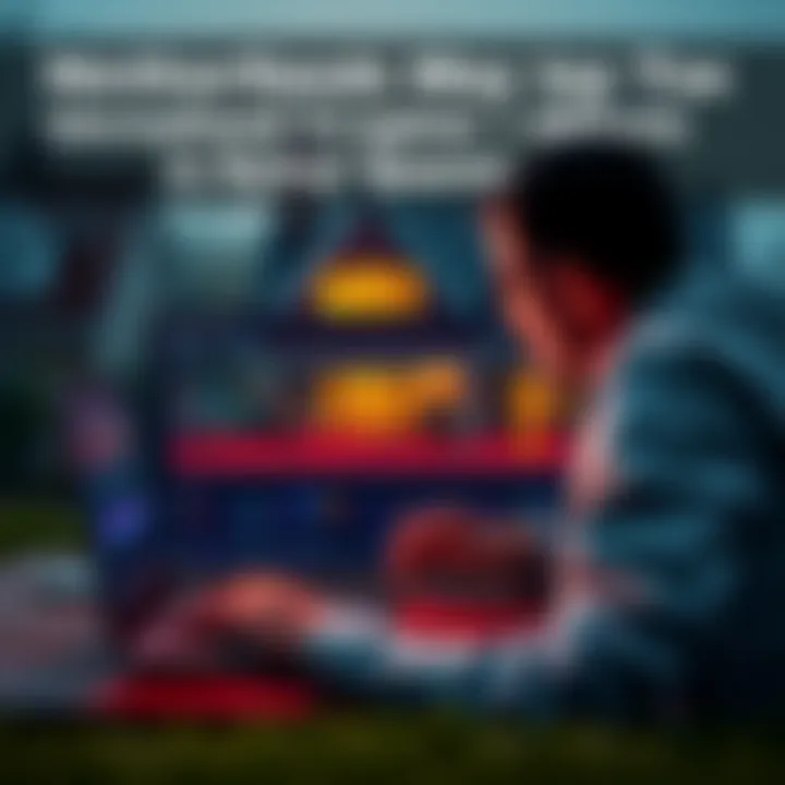 Dutch cryptocurrency tax impact A worried investor looking at cryptocurrency charts on a laptop screen with a house in the background, symbolizing rising property costs and potential taxes on unrealized gains.