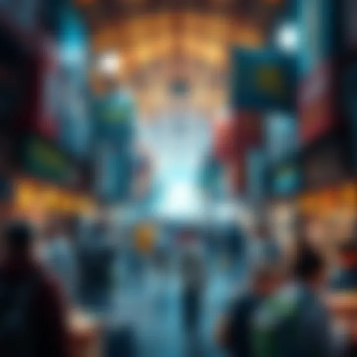 A vibrant display of stock market trends and indicators with charts and graphs signaling market movements