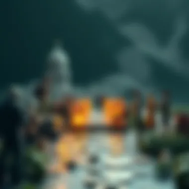 Visual representation of a fair economy with money and resources separated from government influence, showcasing people interacting with assets and nature.