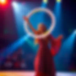 Eleanor performing her halo floating trick on stage, captivating the audience with her magic skills.