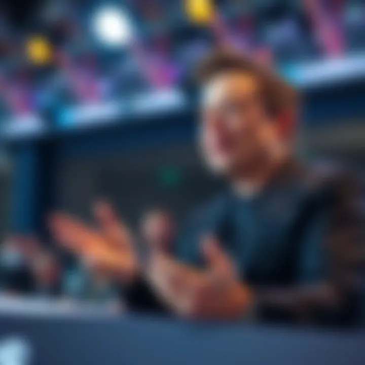 Elon Musk speaking at an event, emphasizing the connection between energy and Bitcoin's proof of work system.